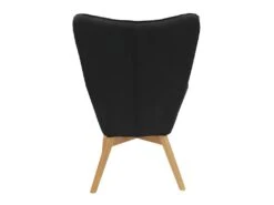 HAYNA - Fauteuil Noir Et Piétement Naturel -Fauteuil Boutique fauteuil 9174399