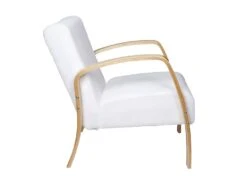 KAUPA - Fauteuil En Tissu Bouclettes Blanc Accoudoirs Bois 8 KAUPA - Fauteuil En Tissu Bouclettes Blanc Accoudoirs Bois -Fauteuil Boutique fauteuil 9174429
