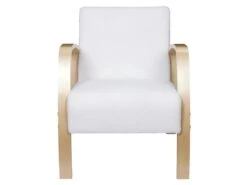 KAUPA - Fauteuil En Tissu Bouclettes Blanc Accoudoirs Bois 9 KAUPA - Fauteuil En Tissu Bouclettes Blanc Accoudoirs Bois -Fauteuil Boutique fauteuil 9174431