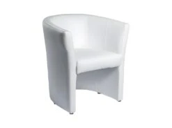 Fauteuil Cabriolet Blanc En Simili Design Contemporain - CABRI