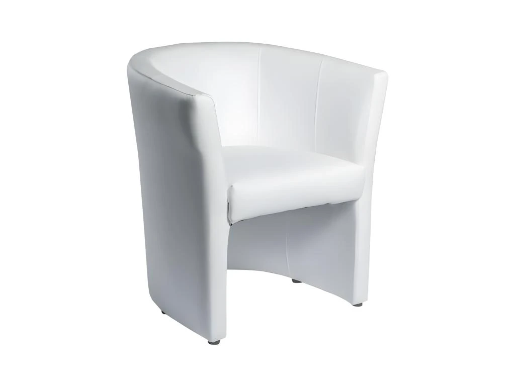 Fauteuil Cabriolet Blanc En Simili Design Contemporain - CABRI 1 Fauteuil Cabriolet Blanc En Simili Design Contemporain - CABRI