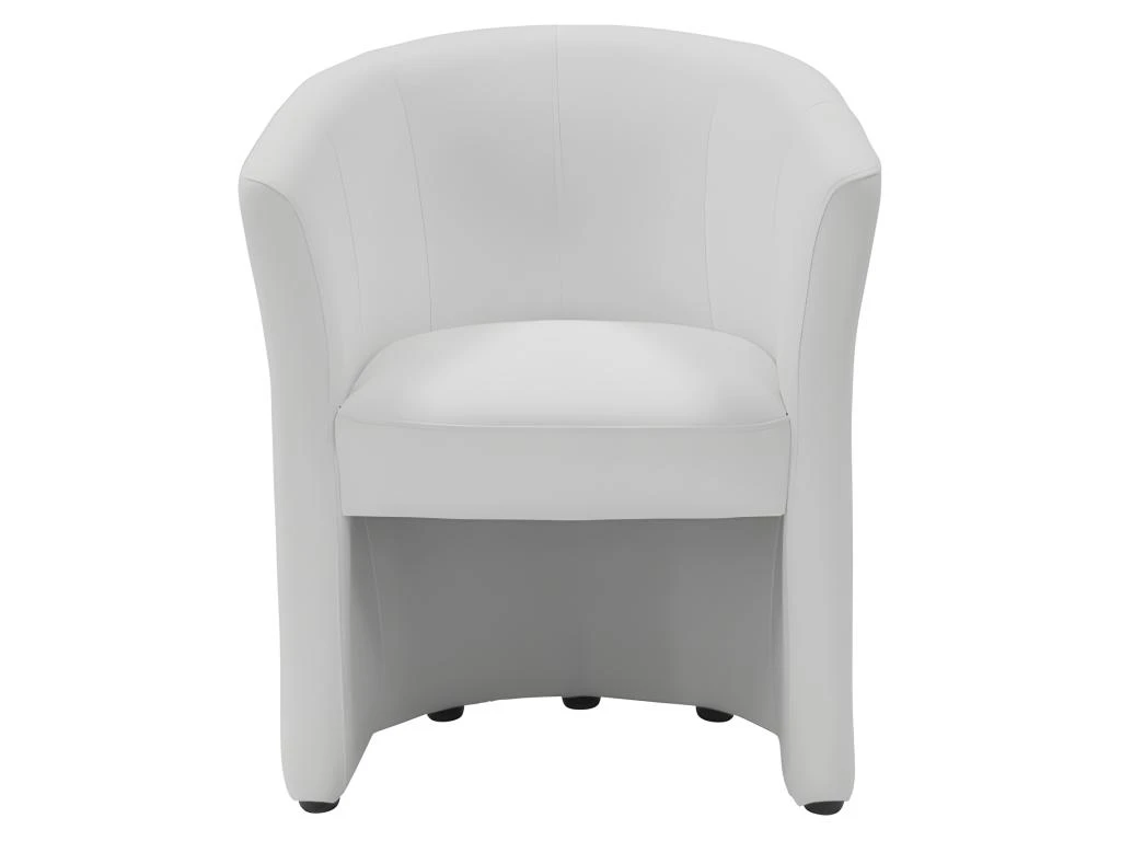 Fauteuil Cabriolet Blanc En Simili Design Contemporain - CABRI 2 Fauteuil Cabriolet Blanc En Simili Design Contemporain - CABRI – Image 2