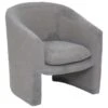 Fauteuil Tissu Gris Souris à Bouclettes