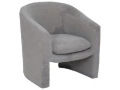 Fauteuil Tissu Gris Souris à Bouclettes