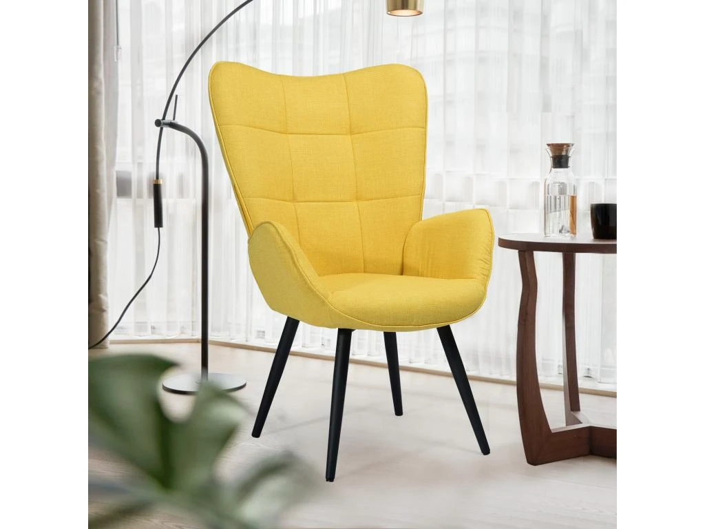 Fauteuil De Salon Canapé 1 Place Avec Un Revêtement En Tissu, Des Accoudoirs Rembourés Et Des Pieds En Bois Massif Métal 1 Fauteuil De Salon Canapé 1 Place Avec Un Revêtement En Tissu, Des Accoudoirs Rembourés Et Des Pieds En Bois Massif Métal