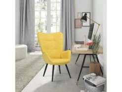 Fauteuil De Salon Canapé 1 Place Avec Un Revêtement En Tissu, Des Accoudoirs Rembourés Et Des Pieds En Bois Massif Métal 7 Fauteuil De Salon Canapé 1 Place Avec Un Revêtement En Tissu, Des Accoudoirs Rembourés Et Des Pieds En Bois Massif Métal -Fauteuil Boutique fauteuil 9486433