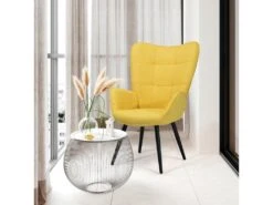 Fauteuil De Salon Canapé 1 Place Avec Un Revêtement En Tissu, Des Accoudoirs Rembourés Et Des Pieds En Bois Massif Métal 8 Fauteuil De Salon Canapé 1 Place Avec Un Revêtement En Tissu, Des Accoudoirs Rembourés Et Des Pieds En Bois Massif Métal -Fauteuil Boutique fauteuil 9486435