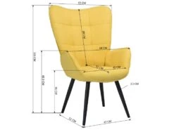 Fauteuil De Salon Canapé 1 Place Avec Un Revêtement En Tissu, Des Accoudoirs Rembourés Et Des Pieds En Bois Massif Métal 9 Fauteuil De Salon Canapé 1 Place Avec Un Revêtement En Tissu, Des Accoudoirs Rembourés Et Des Pieds En Bois Massif Métal -Fauteuil Boutique fauteuil 9486437