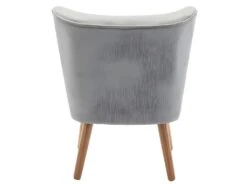 MALCOLM - Fauteuil Scandinave Tissu Gris Clair Pieds Bois(x2) -Fauteuil Boutique fauteuil 9486629