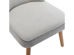MALCOLM - Fauteuil Scandinave Tissu Gris Clair Pieds Bois(x2) -Fauteuil Boutique fauteuil 9486631