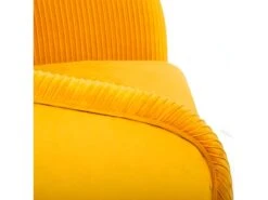 Fauteuil En Velours Moutarde Plissé Et Pieds En Métal Doré -Fauteuil Boutique fauteuil 9487919