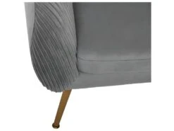 Fauteuil En Velours Gris Plissé Et Pieds En Métal Doré 7 Fauteuil En Velours Gris Plissé Et Pieds En Métal Doré -Fauteuil Boutique fauteuil 9487963