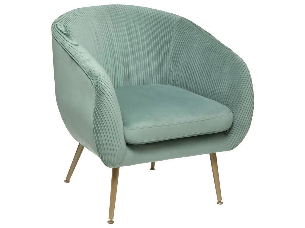 Fauteuil En Velours Vert Céladon Plissé Et Pieds En Métal Doré 1 Fauteuil En Velours Vert Céladon Plissé Et Pieds En Métal Doré
