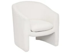 Fauteuil Tissu Blanc à Bouclettes