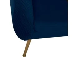 Fauteuil En Velours Bleu Plissé Et Pieds En Métal Doré -Fauteuil Boutique fauteuil 9489665