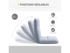 Fauteuil Convertible Fauteuil Paresseux Grand Confort Inclinaison Dossier Multipositions 90°-180° Métal Lin Gris Clair -Fauteuil Boutique fauteuil 9491309