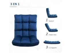 Fauteuil Convertible Fauteuil Paresseux Grand Confort Inclinaison Dossier Multipositions 90°-180° Flanelle Polyester Capitonné Bleu Roi 9 Fauteuil Convertible Fauteuil Paresseux Grand Confort Inclinaison Dossier Multipositions 90°-180° Flanelle Polyester Capitonné Bleu Roi -Fauteuil Boutique fauteuil 9491427