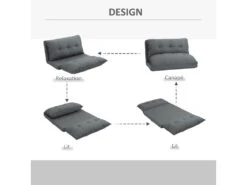 Chauffeuse - Matelas D'appoint Pliant - Fauteuil Convertible - Inclinaison Dossier Réglable 13 Positions - Tissu Lin -Fauteuil Boutique fauteuil 9491437