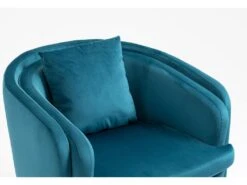 Fauteuil De Salon En Métal Et Velours Bleu Canard -Fauteuil Boutique fauteuil 9997611