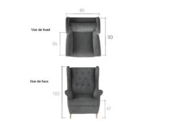 Fauteuil 1 Place En Tissu Catégorie Luxe, Gris, ARNAUD -Fauteuil Boutique fauteuil 9997633