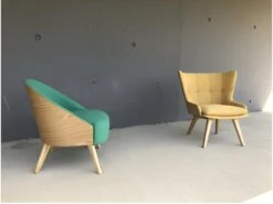 UMEA - Fauteuil Scandinave En Tissu Vert Et Bois -Fauteuil Boutique fauteuil 9997939