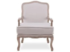 Fauteuil Gustave Style Louis XV Tissu Beige -Fauteuil Boutique fauteuil 9998019
