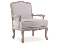 Fauteuil Gustave Style Louis XV Tissu Beige -Fauteuil Boutique fauteuil 9998021