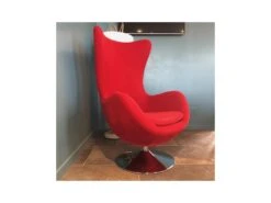 SUEDE - Fauteuil Design En Velours Rouge -Fauteuil Boutique fauteuil 9998029