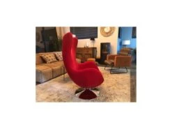 SUEDE - Fauteuil Design En Velours Rouge -Fauteuil Boutique fauteuil 9998031