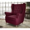 Fauteuil 1 Place En Tissu Velours Catégorie Luxe, Bordeaux, ARNAUD