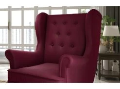 Fauteuil 1 Place En Tissu Velours Catégorie Luxe, Bordeaux, ARNAUD -Fauteuil Boutique fauteuil 9998549