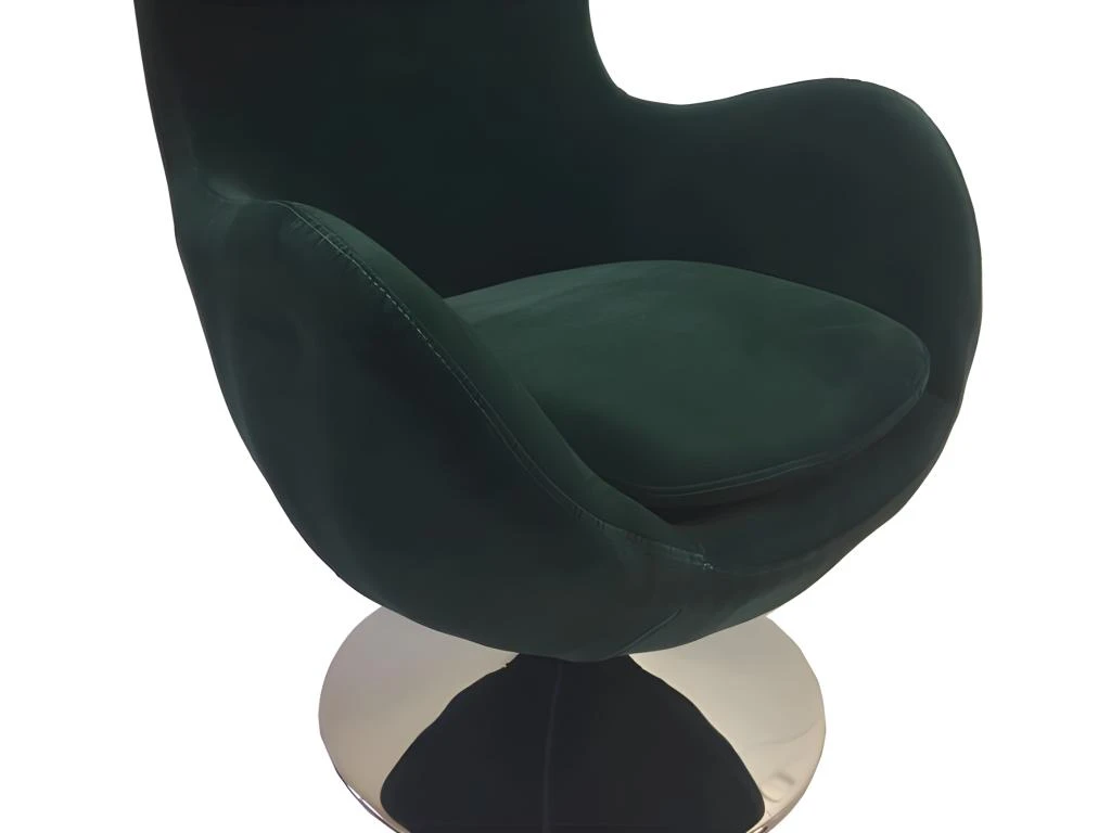 SUEDE - Fauteuil Design En Velours Vert Foncé 3 SUEDE - Fauteuil Design En Velours Vert Foncé – Image 3