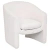 Fauteuil En Bois Et PU Coloris Blanc - Longueur 72 X Profondeur 67 X Hauteur 76 Cm