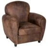 Fauteuil En Mousse PU Coloris Marron - Longueur 81 X Profondeur 86 X Hauteur 81 Cm