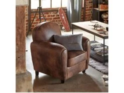 Fauteuil En Mousse PU Coloris Marron - Longueur 81 X Profondeur 86 X Hauteur 81 Cm 5 Fauteuil En Mousse PU Coloris Marron - Longueur 81 X Profondeur 86 X Hauteur 81 Cm -Fauteuil Boutique fauteuil 9999271