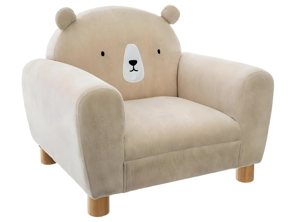 Fauteuil Oreilles Ours Coloris Beige - L. 52 X L. 44 X H. 43 Cm 1 Fauteuil Oreilles Ours Coloris Beige - L. 52 X L. 44 X H. 43 Cm